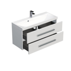 Koupelnová skříňka s umyvadlem SAT Cube Way 100x40 cm bílá lesk CUBE2100ZBL