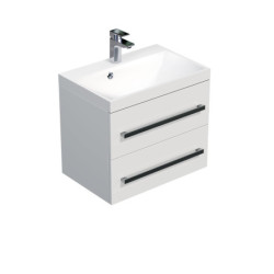 Koupelnová skříňka s umyvadlem SAT Cube Way 60x40 cm bílá lesk CUBE260ZBL