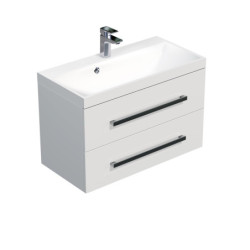 Koupelnová skříňka s umyvadlem SAT Cube Way 80x40 cm bílá lesk CUBE280ZBL