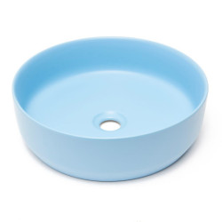 Umyvadlo na desku SAT Infinitio 39x39 cm modrá mat bez otvoru pro baterii SATINF3939LBLM