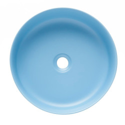 Umyvadlo na desku SAT Infinitio 39x39 cm modrá mat bez otvoru pro baterii SATINF3939LBLM