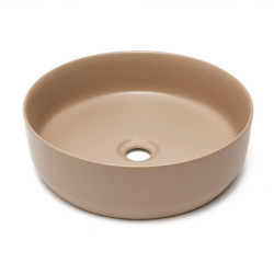 Umyvadlo na desku SAT Infinitio 39x39 cm hnědá mat bez otvoru pro baterii SATINF3939LBRM