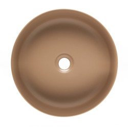 Umyvadlo na desku SAT Infinitio 39x39 cm hnědá mat bez otvoru pro baterii SATINF3939LBRM