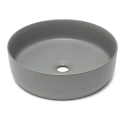 Umyvadlo na desku SAT Infinitio 39x39 cm šedá mat bez otvoru pro baterii SATINF3939LGRM