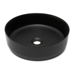 Umyvadlo na desku SAT Infinitio 39x39 cm černá mat bez otvoru pro baterii SATINF3939BKM