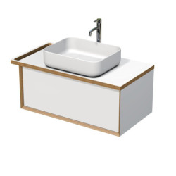 Koupelnová skříňka pod umyvadlo s držákem ručníku Naturel Oxo Multi 98x39x50 cm bílá mat OXOMULTI90KDLP