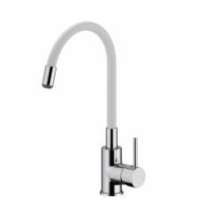 Dřezová baterie S-line Pro se silikonovým ramínkem bílá/chrom SIKOBSLPRO290B
