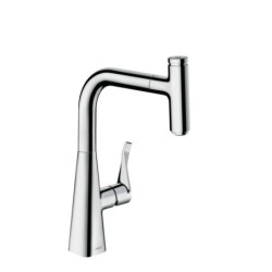 Dřezová baterie Hansgrohe Metris Select M71 s vytahovací sprškou chrom 73802000