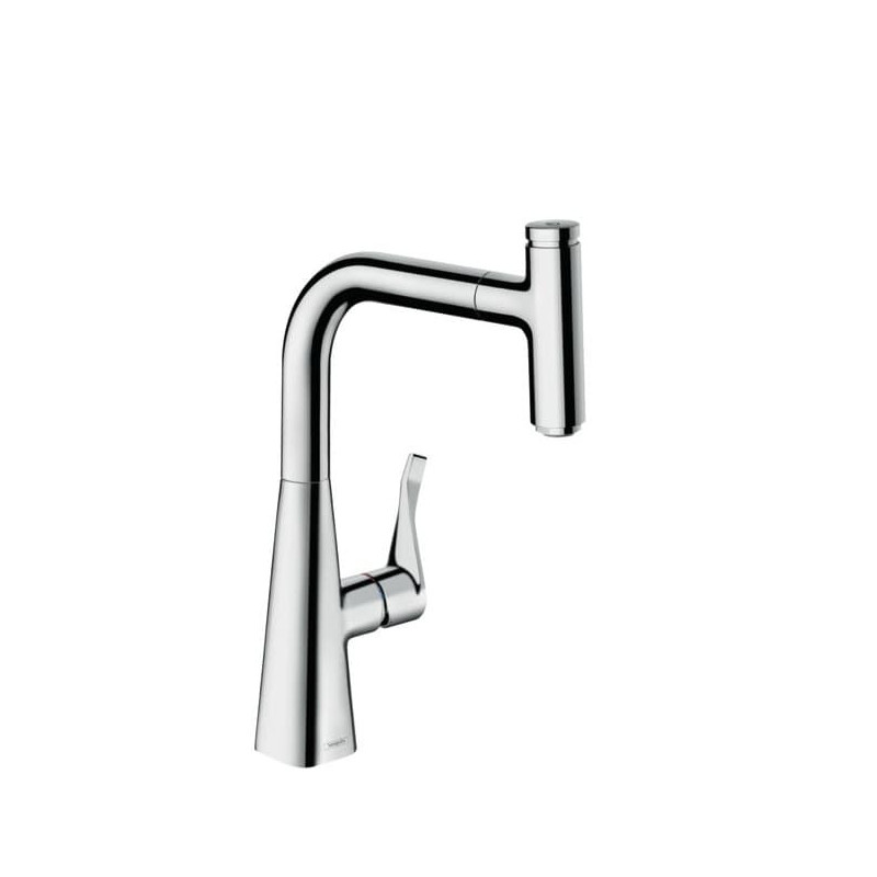 Dřezová baterie Hansgrohe Metris Select M71 s vytahovací sprškou chrom 73802000