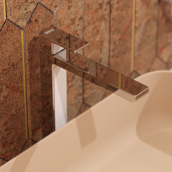 Vysoká umyvadlová baterie SIKO Elements bez výpusti bílá/chrom SIKOBSEL285DB