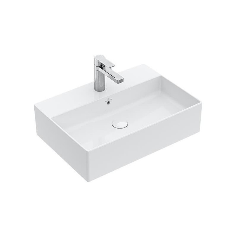 Umyvadlo na desku Villeroy & Boch Memento 2.0 60x42 cm Alpská bílá otvor pro baterii uprostřed 4A0760R1