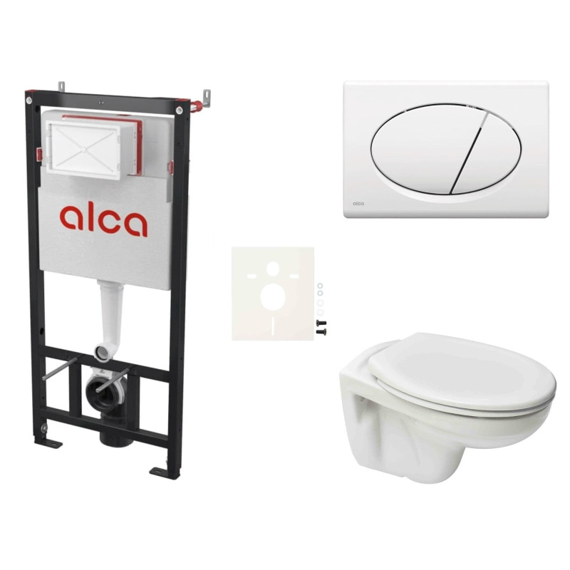 Cenově zvýhodněný závěsný WC set Alca do lehkých stěn / předstěnová montáž+ WC S-Line S-line Pro SIKOASP1
