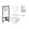 Cenově zvýhodněný závěsný WC set GROHE do lehkých stěn / předstěnová montáž+ WC GROHE Bau Ceramic SIKOGRS3G0