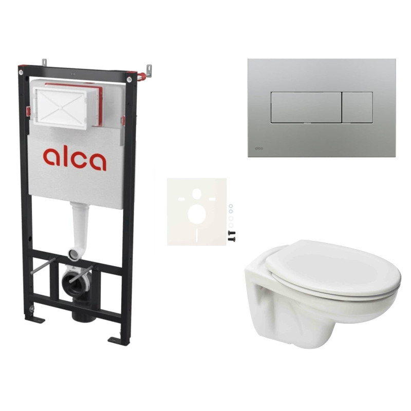 Cenově zvýhodněný závěsný WC set Alca do lehkých stěn / předstěnová montáž+ WC S-Line S-line Pro SIKOASP6