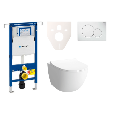 Cenově zvýhodněný závěsný WC set Geberit do lehkých stěn / předstěnová montáž+ WC VitrA VitrA Shift SIKOGES4N1