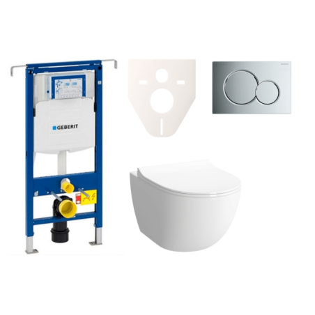 Cenově zvýhodněný závěsný WC set Geberit do lehkých stěn / předstěnová montáž+ WC VitrA VitrA Shift SIKOGES4N2