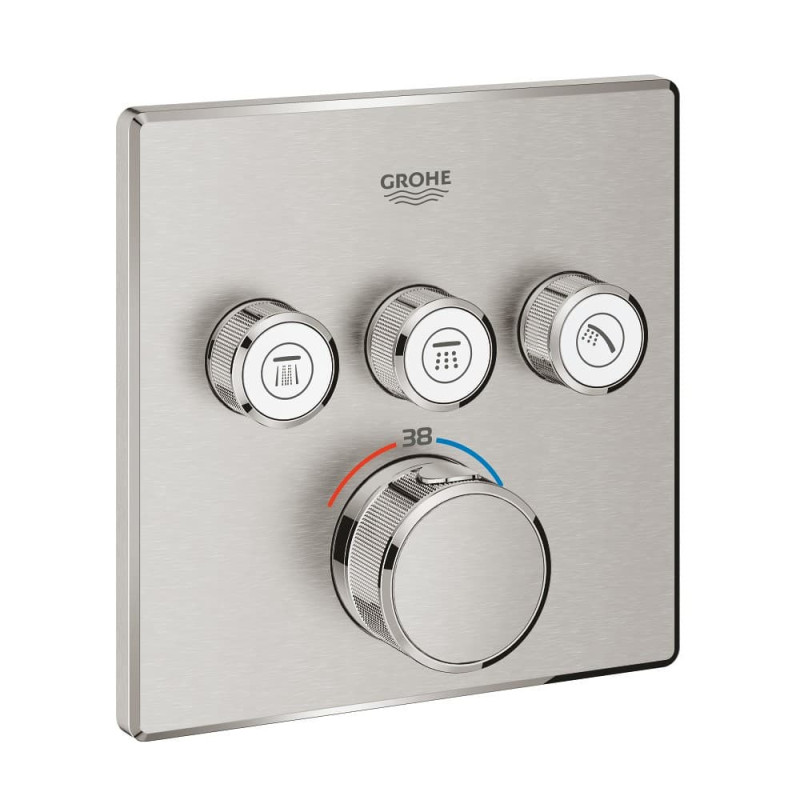 Sprchová a vanová baterie GROHE Grohtherm SmartControl bez podomítkového tělesa supersteel 29126DC0