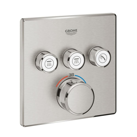 Sprchová a vanová baterie GROHE Grohtherm SmartControl bez podomítkového tělesa supersteel 29126DC0