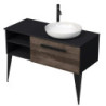 Koupelnová skříňka pod umyvadlo Naturel Luxe 110x36x50 cm černá břidlice/dřevo lesk LUXE110PCDLBU