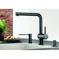 Dřezová baterie Blanco Linus-S s vytahovací sprškou černá matná 525807