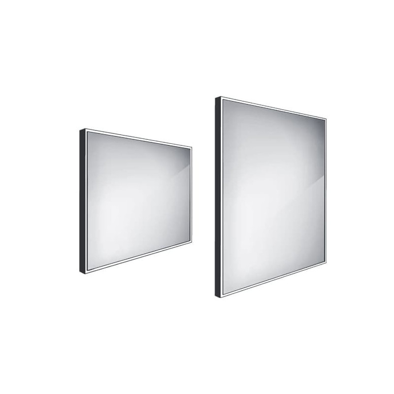 Zrcadlo bez vypínače Nimco 80x70 cm černá ZPC 13003-90