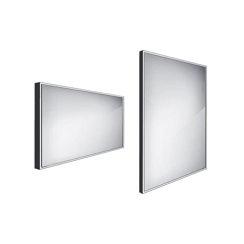 Zrcadlo bez vypínače Nimco 120x70 cm černá ZPC 13006-90