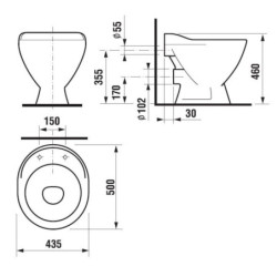 Výlevka volně stojící Jika Miro zadní odpad 5104.6.000.000.1