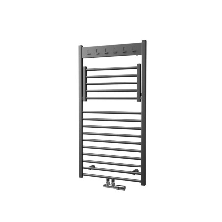 Radiátor kombinovaný ISAN Flexi s háčky 95,5x60cm černý samet střed. připojení DFLH09550600CSM