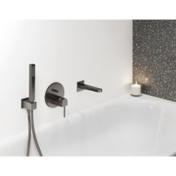 Sprchová a vanová baterie GROHE Plus bez podomítkového tělesa kartáčovaný Hard Graphite 24060AL3