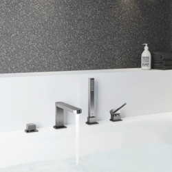 Vanová baterie GROHE Plus se sprchovým setem kartáčovaný Hard Graphite 29307AL3