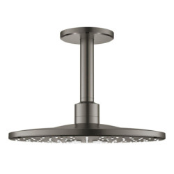 Hlavová sprcha GROHE Rainshower SmartActive strop včetně sprchového ramena kartáčovaný Hard Graphite 26477AL0