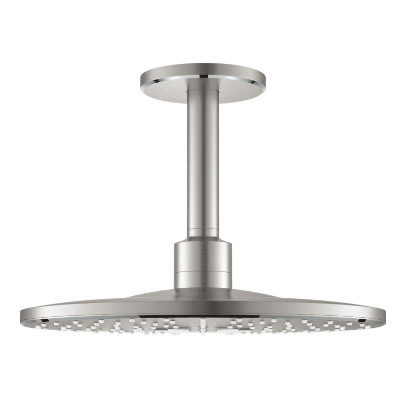 Hlavová sprcha GROHE Rainshower SmartActive strop včetně sprchového ramena supersteel 26477DC0