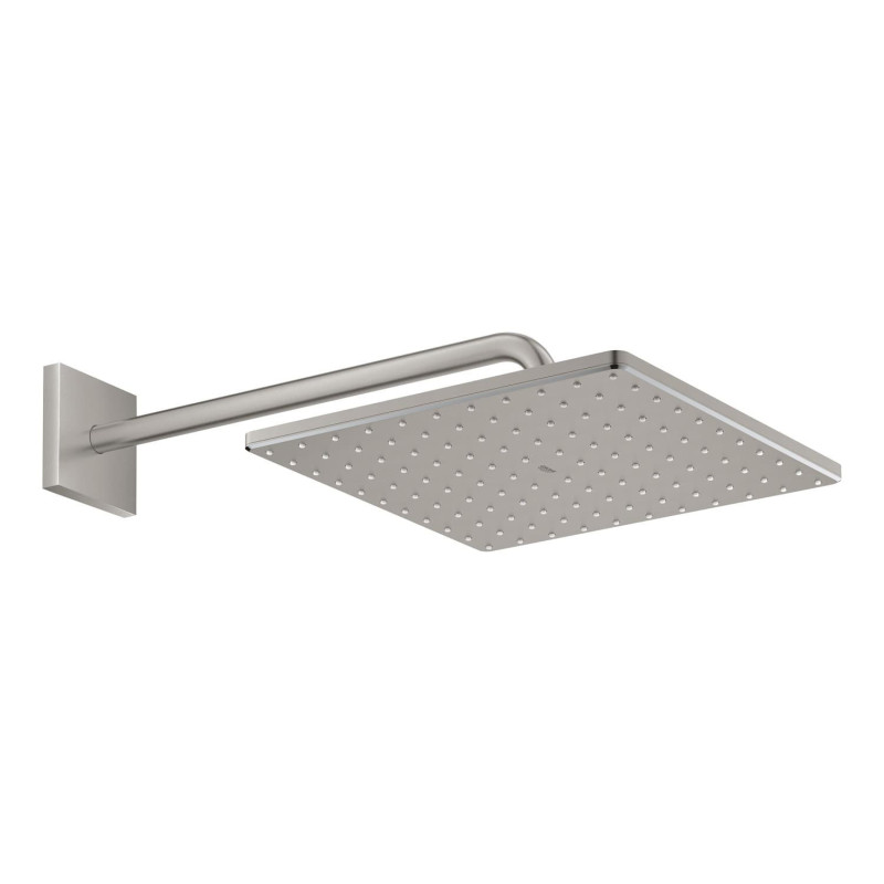 Hlavová sprcha GROHE Rainshower Cube na stěnu včetně sprchového ramena supersteel 26564DC0