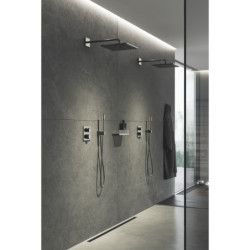 Hlavová sprcha GROHE Rainshower SmartActive Cube na stěnu včetně sprchového ramena Hard Graphite 26479A00