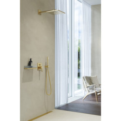Hlavová sprcha GROHE Rainshower SmartActive Cube na stěnu včetně sprchového ramena kartáčovaný Cool Sunrise 26479GN0