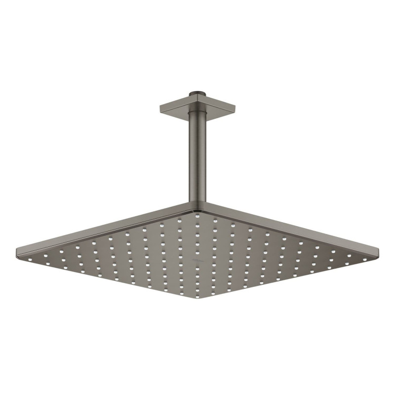 Hlavová sprcha GROHE Rainshower Cube strop včetně sprchového ramena kartáčovaný Hard Graphite 26566AL0