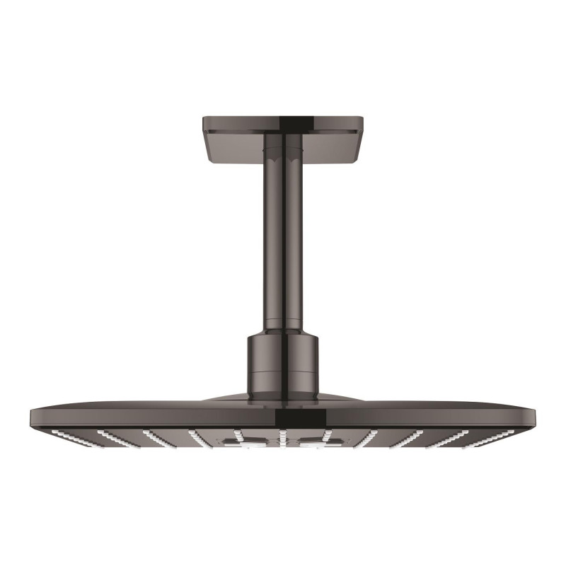 Hlavová sprcha GROHE Rainshower SmartActive Cube strop včetně sprchového ramena Hard Graphite 26481A00