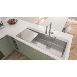 Dřezová baterie GROHE Minta s vytahovací sprškou, 2 proudy supersteel 32322DC2