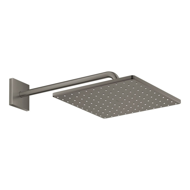 Hlavová sprcha GROHE Rainshower Cube na stěnu včetně sprchového ramena kartáčovaný Hard Graphite 26564AL0