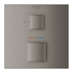 Sprchová a vanová baterie GROHE Grohtherm Cube bez podomítkového tělesa kartáčovaný Hard Graphite 24154AL0