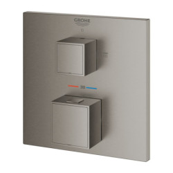 Sprchová a vanová baterie GROHE Grohtherm Cube bez podomítkového tělesa kartáčovaný Hard Graphite 24154AL0