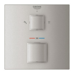 Sprchová a vanová baterie GROHE Grohtherm Cube bez podomítkového tělesa supersteel 24154DC0