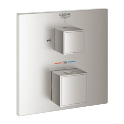 Sprchová a vanová baterie GROHE Grohtherm Cube bez podomítkového tělesa supersteel 24155DC0