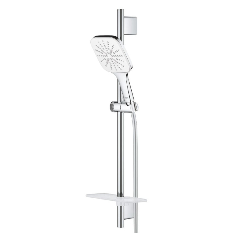 Sprchový set GROHE Rainshower SmartActive Cube na stěnu s poličkou měsíční bílá 26584LS0