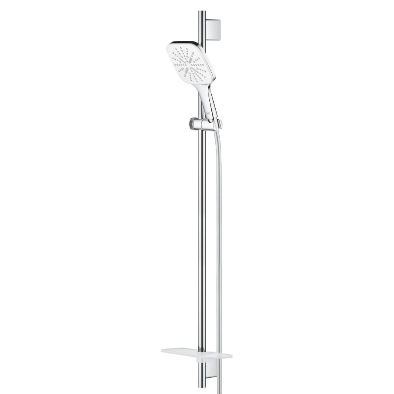 Sprchový set GROHE Rainshower SmartActive Cube na stěnu s poličkou měsíční bílá 26586LS0