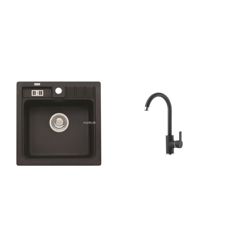 Set dřezu a baterie Alveus Niagara 20 + Tonia / 91 černá SETA103