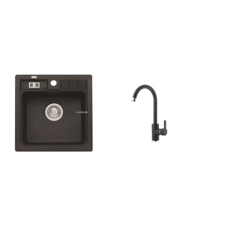 Set dřezu a baterie Alveus Niagara 20 + Tonia / 91 černá SETA103