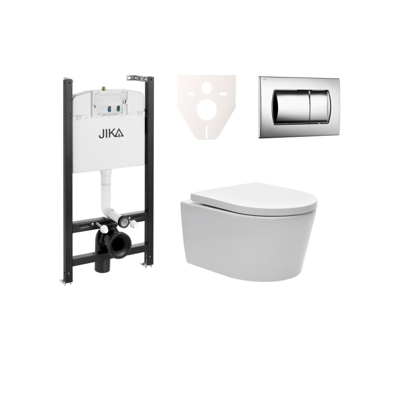 Cenově zvýhodněný závěsný WC set Jika do lehkých stěn / předstěnová montáž+ WC SAT Brevis SIKOJSW2