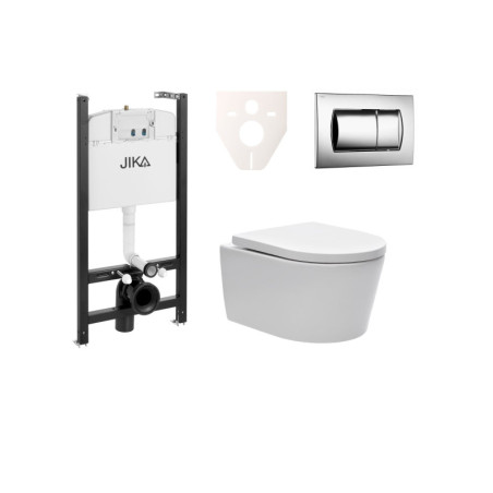 Cenově zvýhodněný závěsný WC set Jika do lehkých stěn / předstěnová montáž+ WC SAT Brevis SIKOJSW2