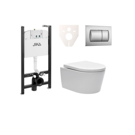 Cenově zvýhodněný závěsný WC set Jika do lehkých stěn / předstěnová montáž+ WC SAT Brevis SIKOJSW3